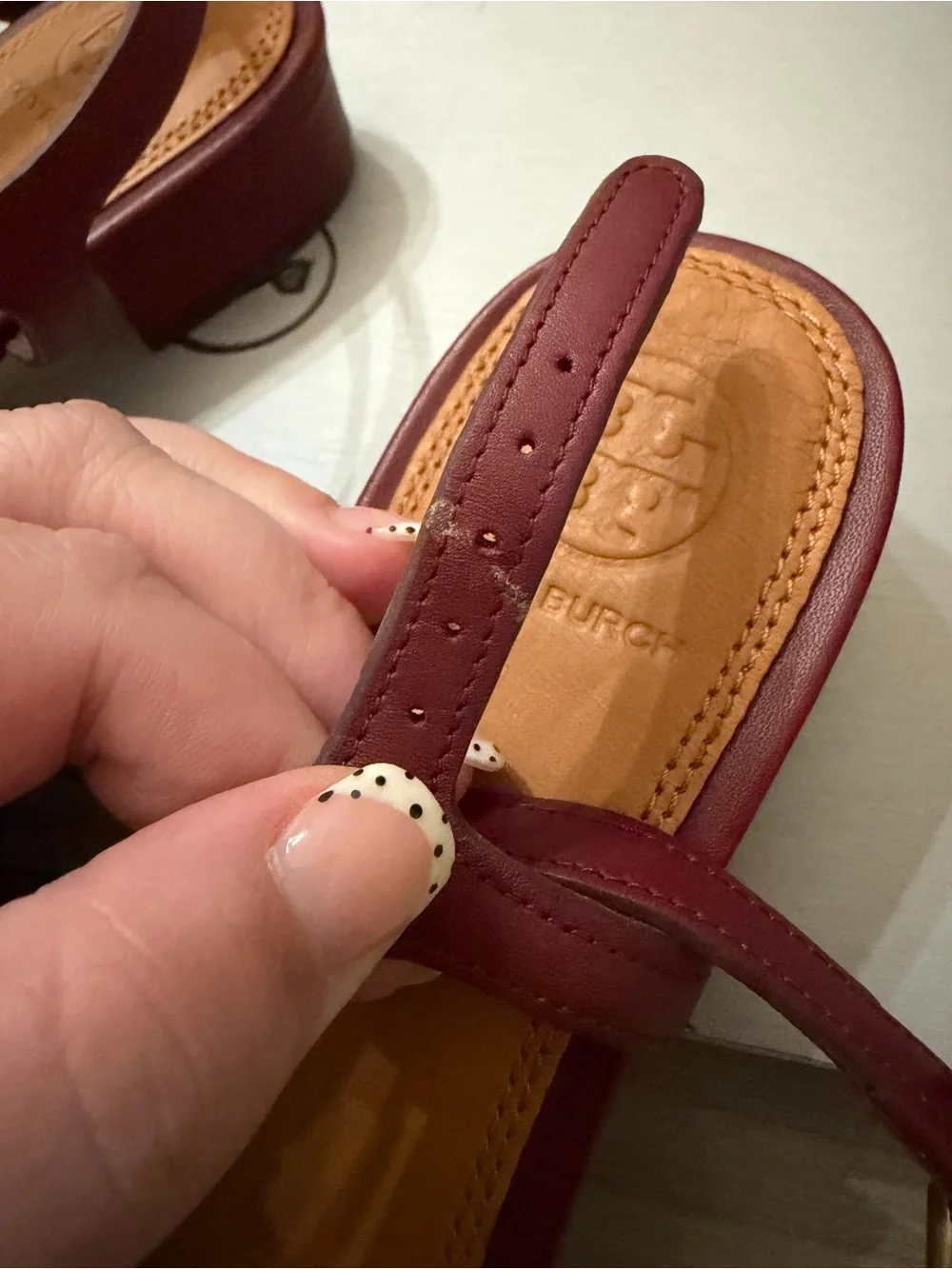 Tory Burch Claret Benton Thong Sandal